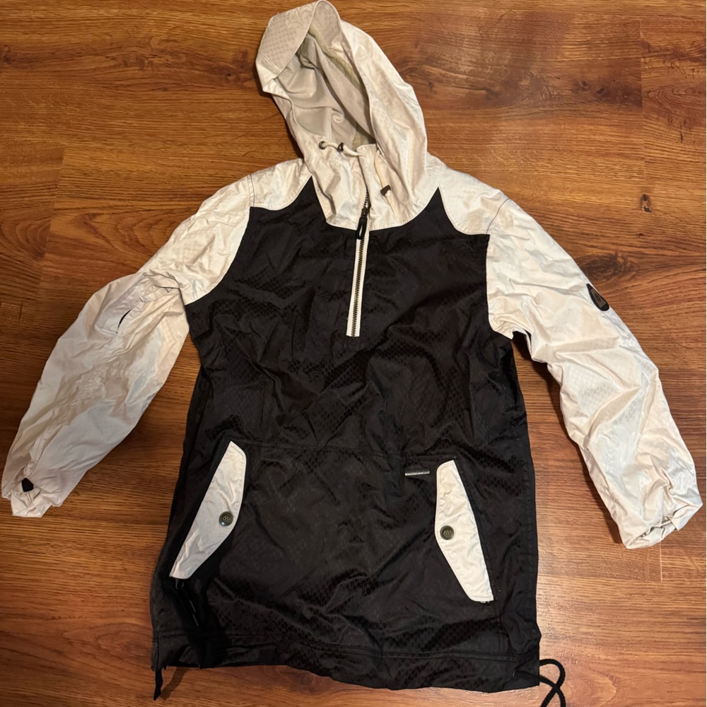 Black and White Hooded Jacket